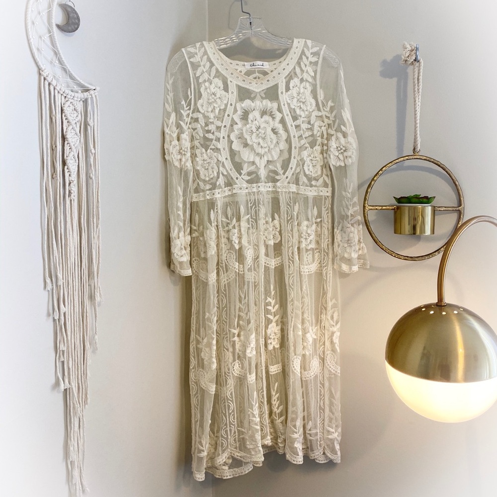 ✨Ivory Boho Lace Dress✨